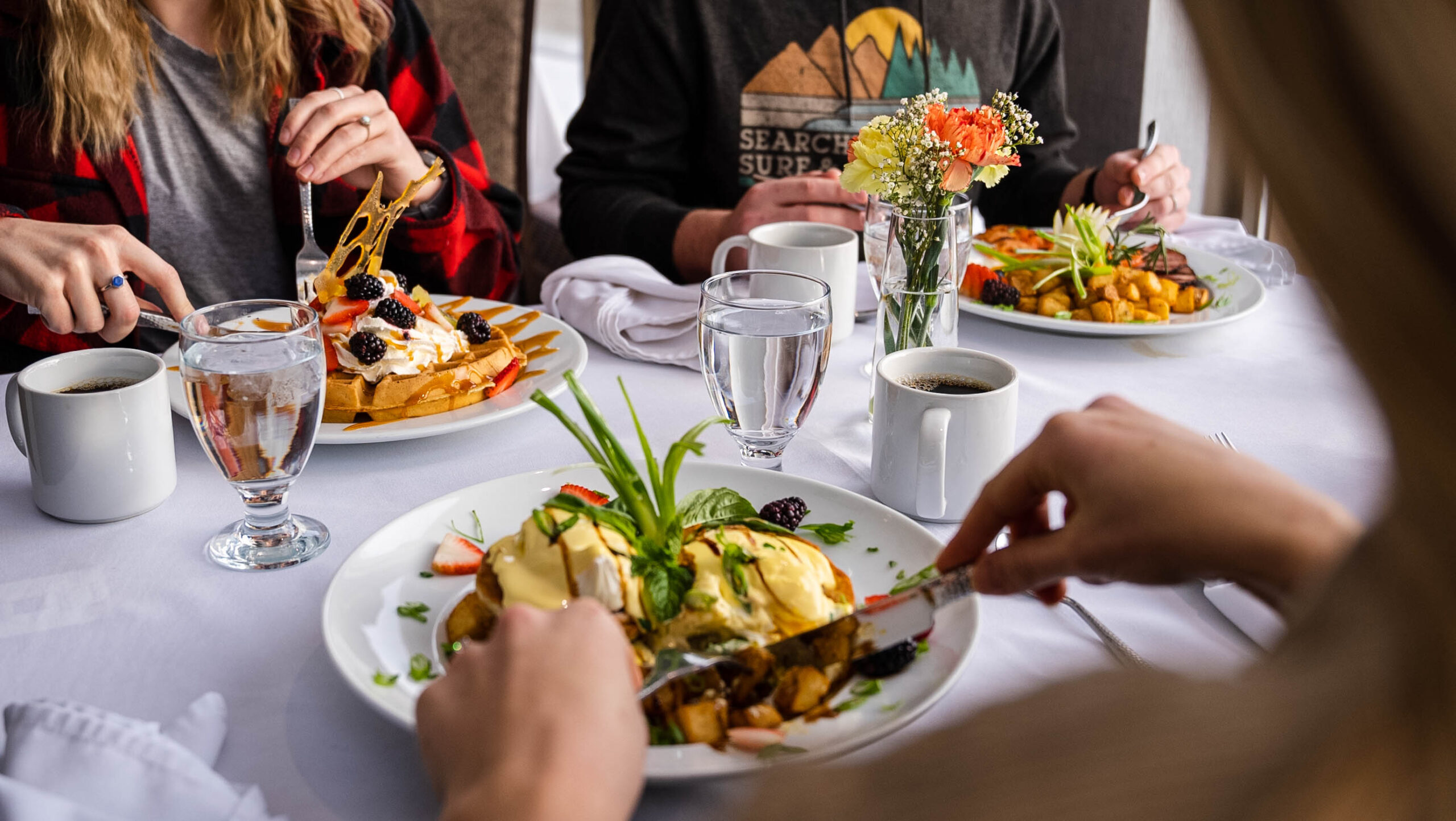 people eating breakfast